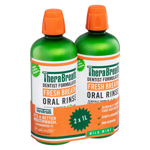 TheraBreath Mild Mint Mouthwash 2 x 1L - SuperSaverAU - view 2