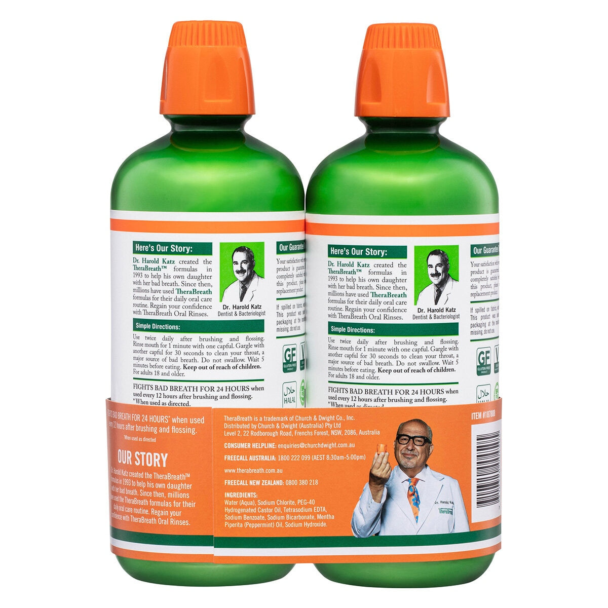 TheraBreath Mild Mint Mouthwash 2 x 1L - SuperSaverAU - view 3