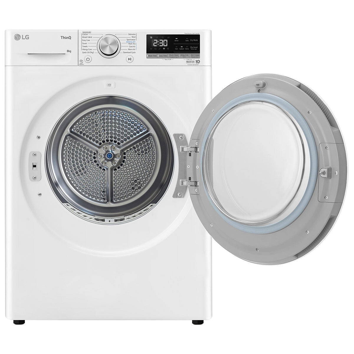 LG 8kg Heat Pump Dryer DVH5-08W White - Finish: White, Energy-Efficient Drying - SuperSaverAU - view 5