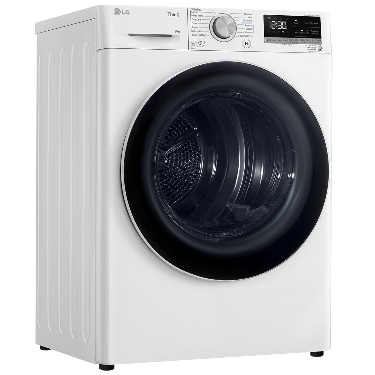 LG 8kg Heat Pump Dryer DVH5-08W White - Finish: White, Energy-Efficient Drying - SuperSaverAU - view 3