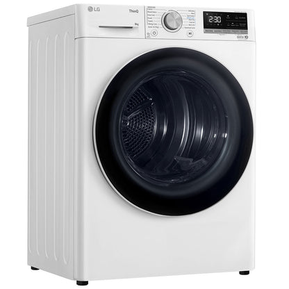 LG 8kg Heat Pump Dryer DVH5-08W White - Finish: White, Energy-Efficient Drying