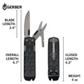 Gerber Lockdown Slim Pry 7-in-1 Multi Tool with Knife, Scissors & Drivers