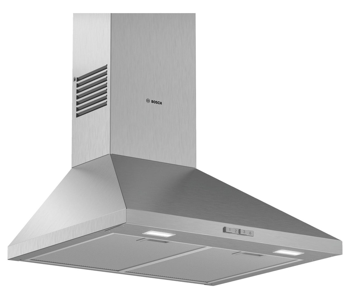 Bosch Series 2 60cm canopy rangehood - Stainless steel - 570m³/h, 3 speeds, LED lights - DWP66BC50A