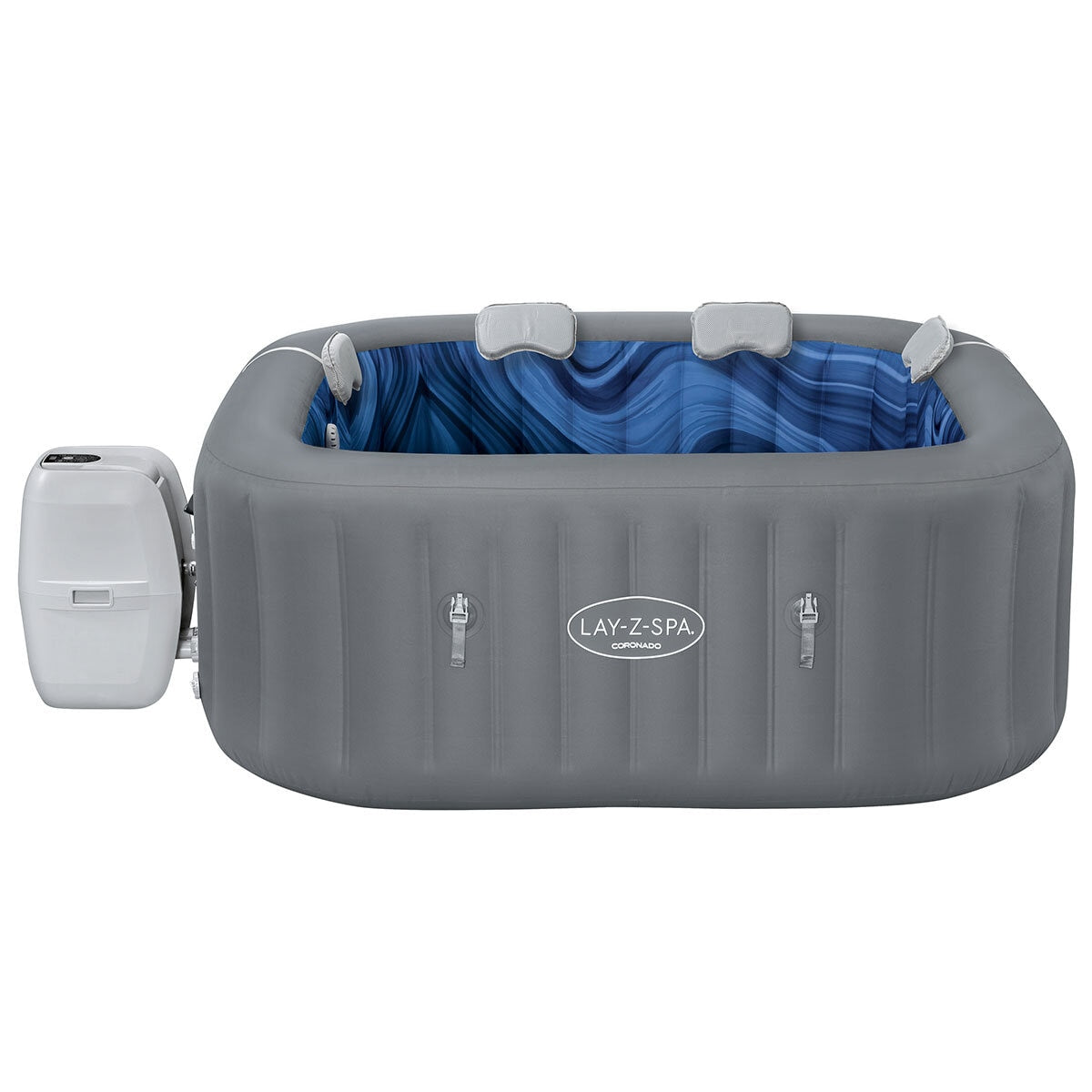 Lay-Z+Spa SaluSpa Coronado EnergySense Square Spa With Smart AirJet 6 Deep Grey 1.80 x 1.80 x 0.71M