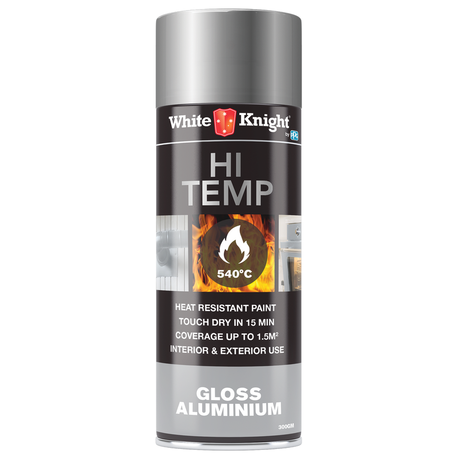 White Knight Hi Temp Spray Paint - 300g - Aluminium - Heat Resistant - SuperSaverAU - view 1