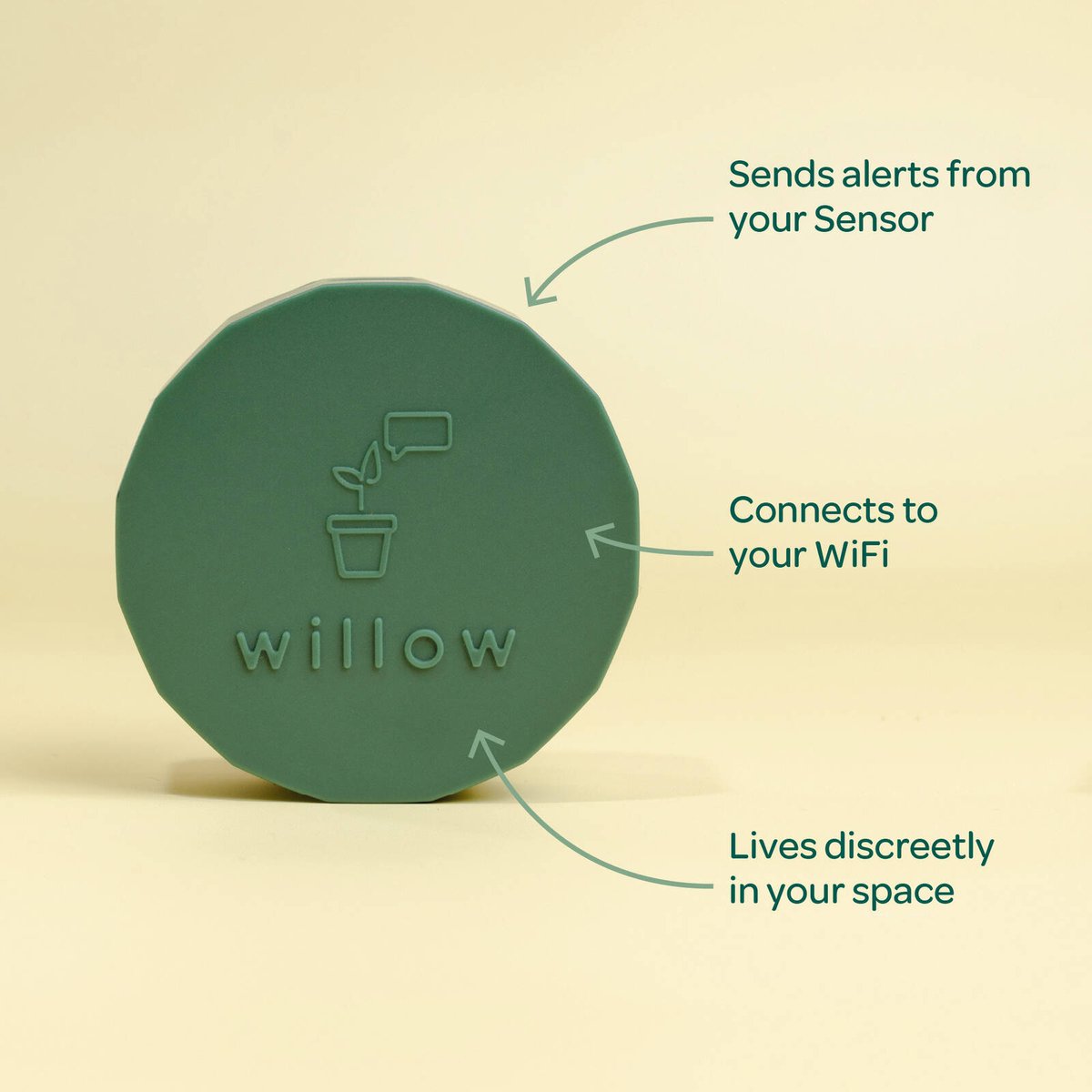 Willow Smart Indoor Plant Sensor Plant Parent Pack Moss - 3 Sensors - 260mm x 40mm x 197mm - Monitors Soil Moisture, Light, Temperature, Humidity - SuperSaverAU - view 3