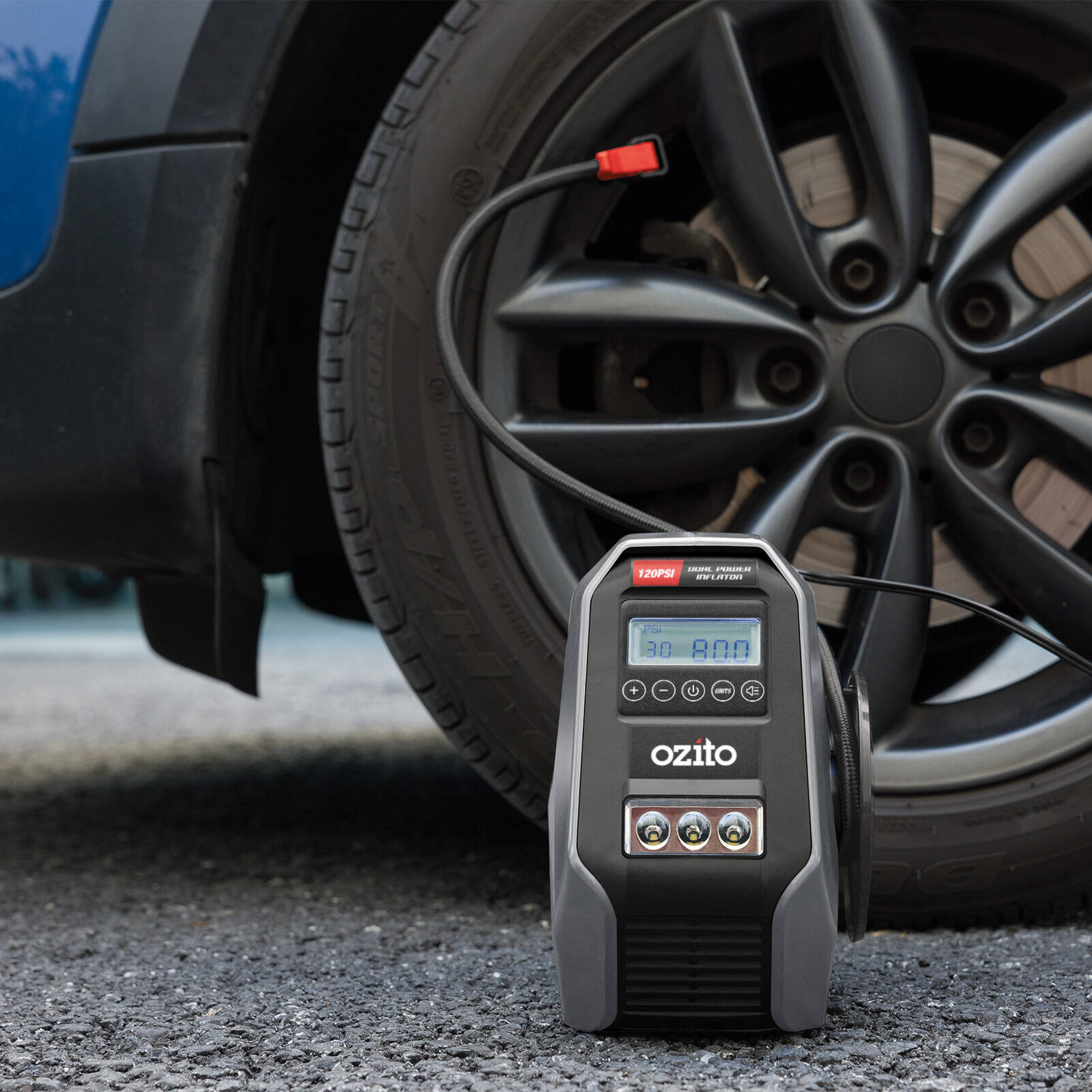 Ozito 12V-DC 240V-AC Dual Power Inflator DPI-6000