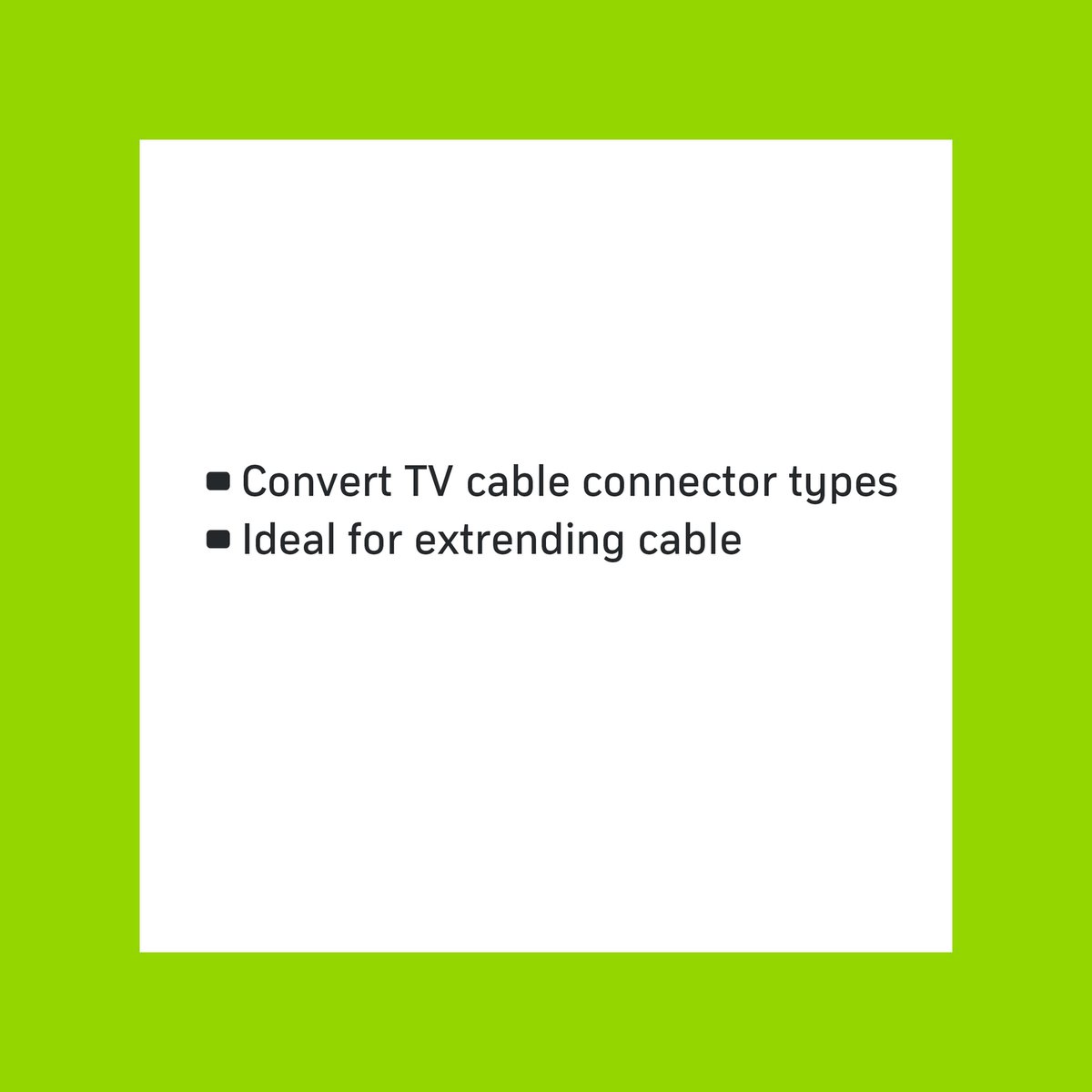Antsig Male to Male TV Pal Joiner - 5mm x 26mm x 10mm - Durable Coaxial Connector - SuperSaverAU - view 2