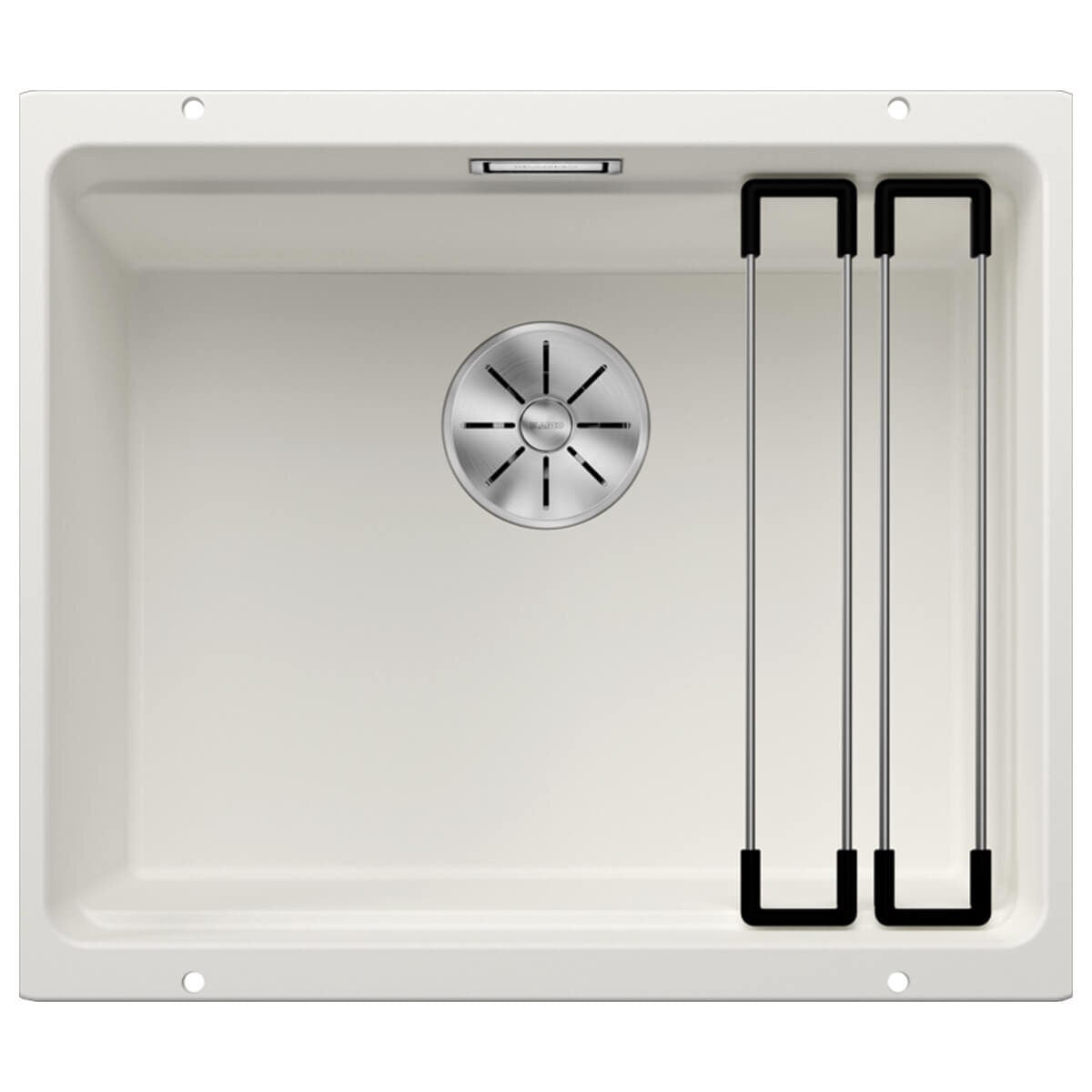 Blanco Etagon 500-U single bowl undermount sink - white finish, Etagon rails, InFino drain - 528008
