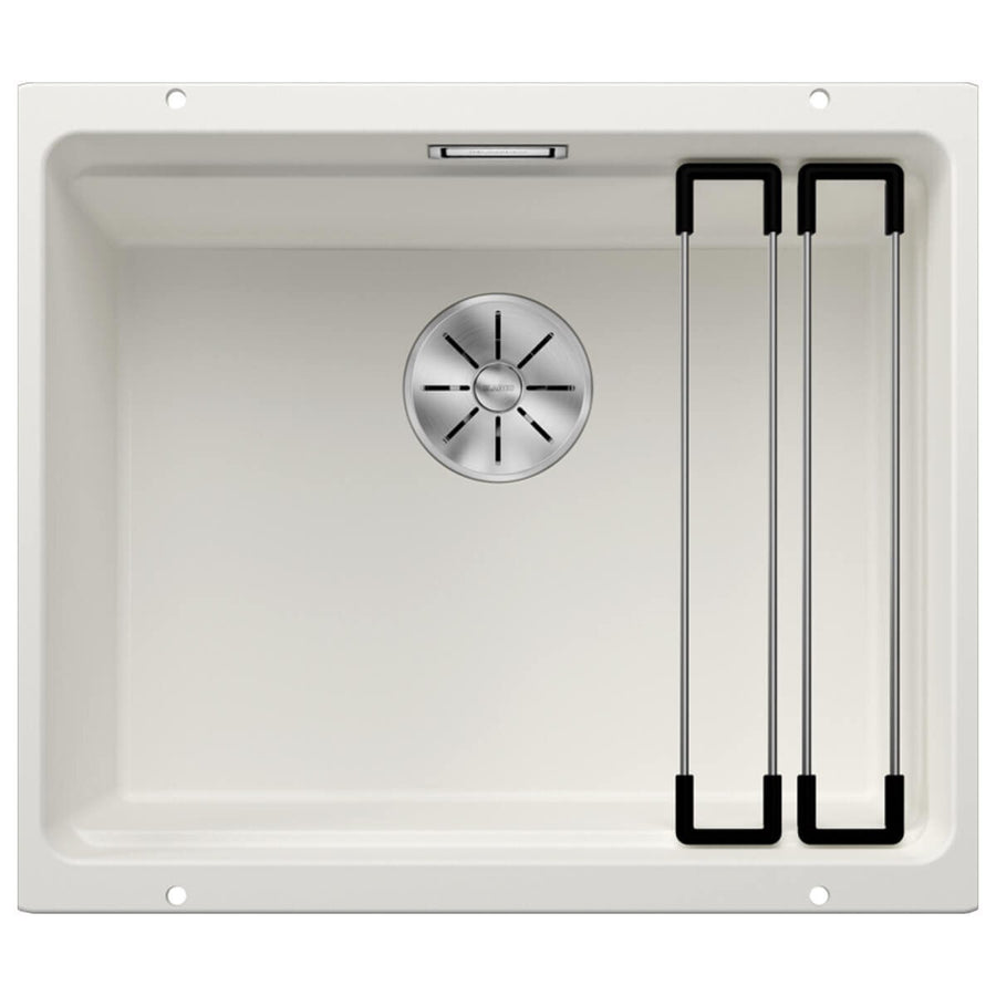 Blanco Etagon 500-U single bowl undermount sink - white finish, Etagon rails, InFino drain - 528008