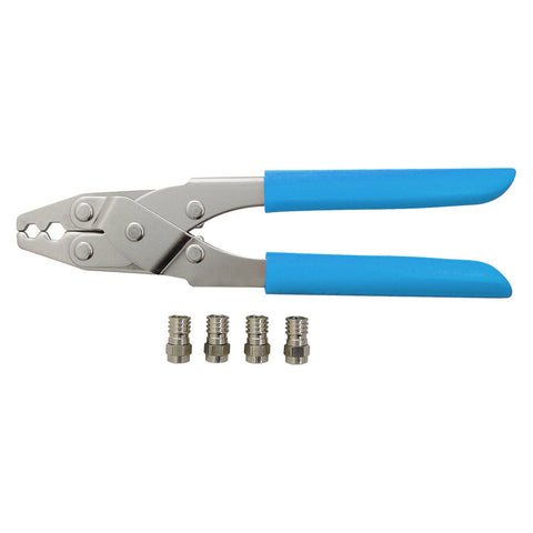 Antsig F Crimping Tool with 4 Connectors, Hardened Steel Kit for RG59 and RG6 Coax