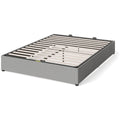 Zinus Double Gas Lift Bed Base - Light Grey Upholstered Finish, Hidden Under-Bed Storage - AU-FPPPL1ZC-11D