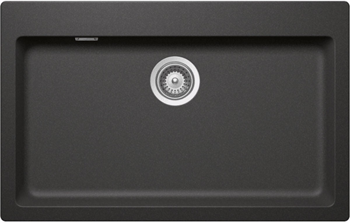 Abey Schock Signus large single bowl sink 790mm - grey charcoal stone colour, topmount - N-100XLS