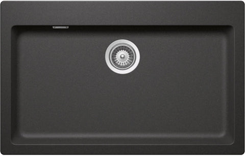 Abey Schock Signus large single bowl sink 790mm - grey charcoal stone colour, topmount - N-100XLS