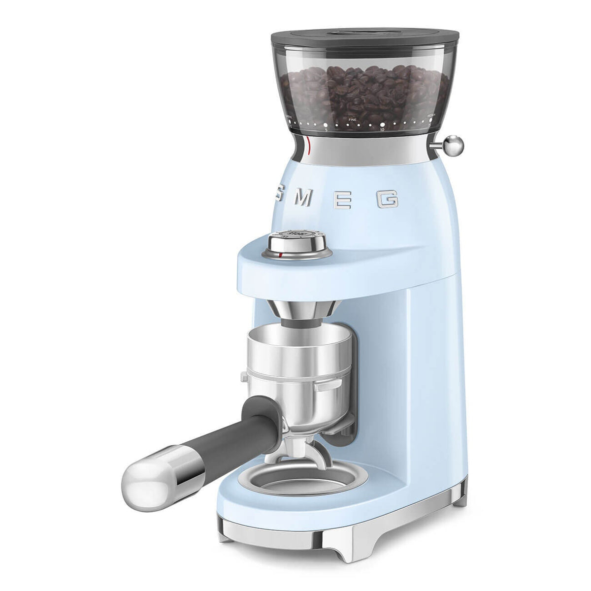 Smeg 50's retro style coffee grinder - pastel blue - 240g hopper - 50 grinding steps - CGF03PBAU