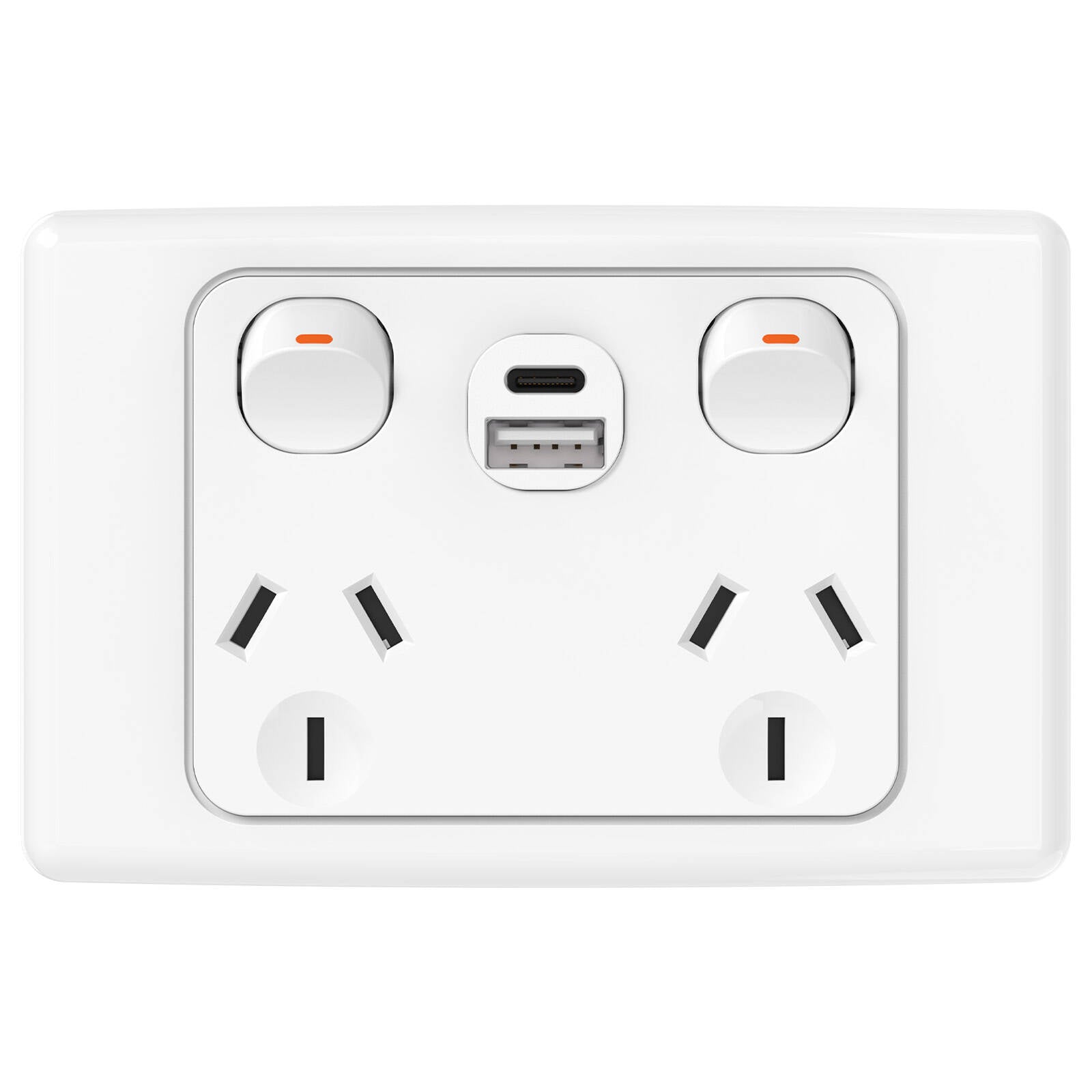 DETA Double Pole Double Power Point with USB-A & USB-C Indoor