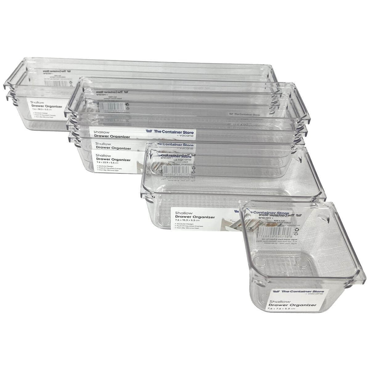 The Container Store 12 piece kitchen drawer pack 1 - Clear PET organisers - Two drawers - VTCS-DRAW-P1