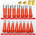 23 Piece V Shaped Stainless Steel Rubber Nozzle Caulking Tool Kit - Red and Yellow - view 4