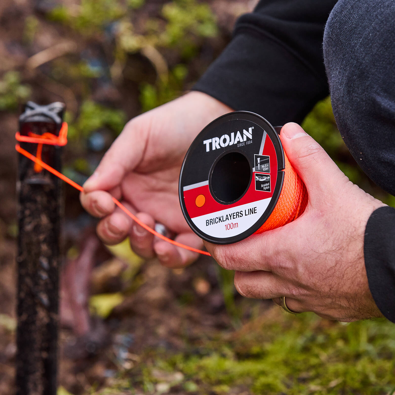 Trojan 100m No.8 Orange Nylon Brickline