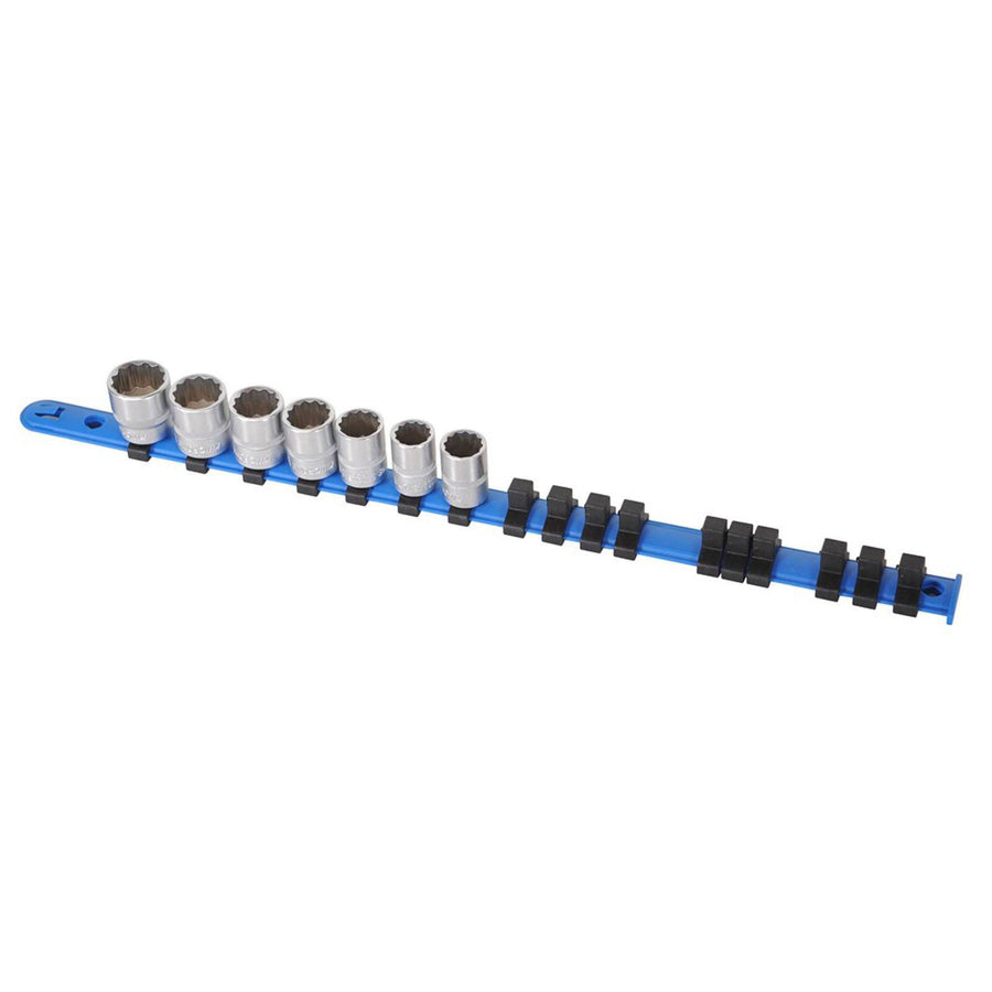 Kincrome 3/8" Drive Socket Rail with 17 Clips, Plastic Tool Storage Organiser