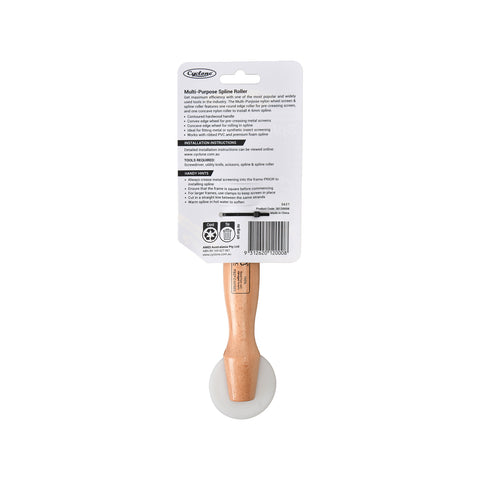 Cyclone Timber Handle Spline Roller for Metal & Synthetic Flyscreens