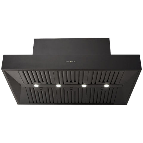 Schweigen 120cm BBQ Canopy Rangehood - Matte Black, 2500m³/h, Twin Internal Motors, Remote - CL7372BPAK