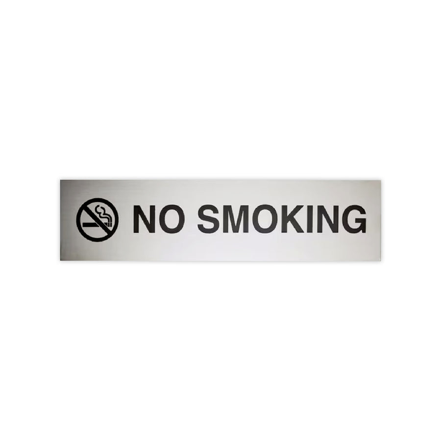 Sandleford 200 x 50mm Stainless Steel Self Adhesive No Smoking Sign