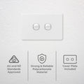 Deta X6 White Double Switch - 2 Gang - Polycarbonate - Classic Design - SuperSaverAU - view 2