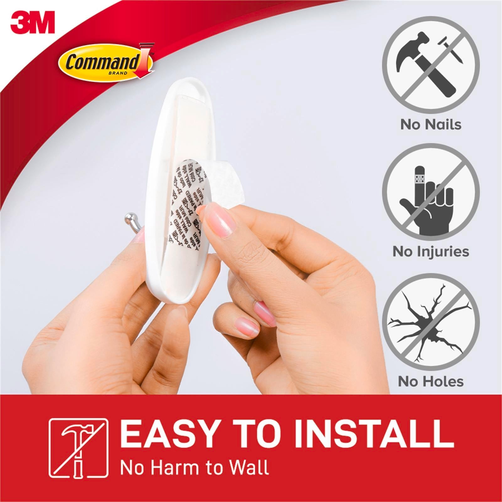 Command Large White Adhesive Wire Hook, Damage-Free - 1 Pack