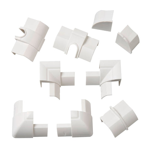 D Line Cable Cover Accessories - 9 Pieces - 22 x 22mm - White - SuperSaverAU - view 1