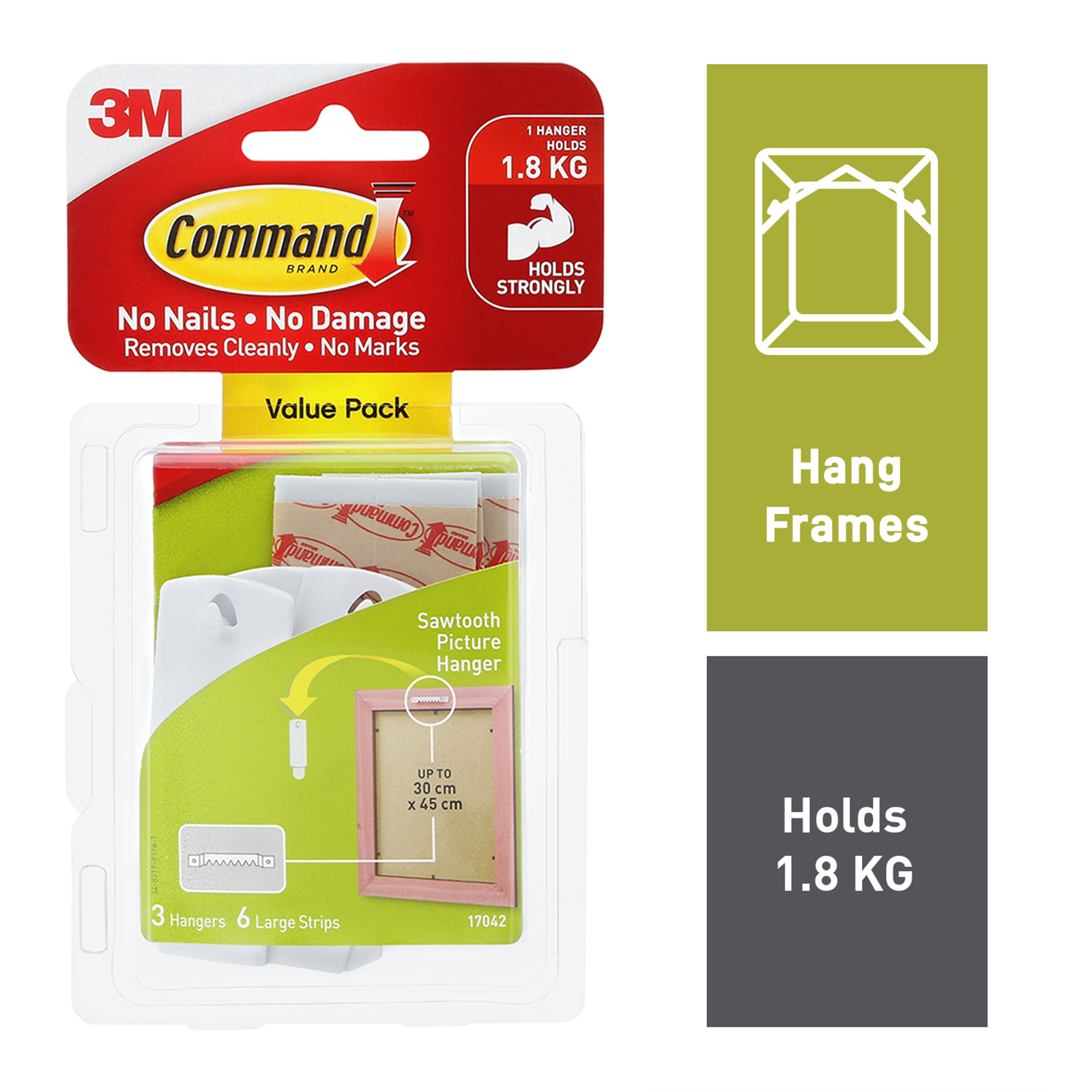 Command White Adhesive Sawtooth Picture Hanger - 3 Pack