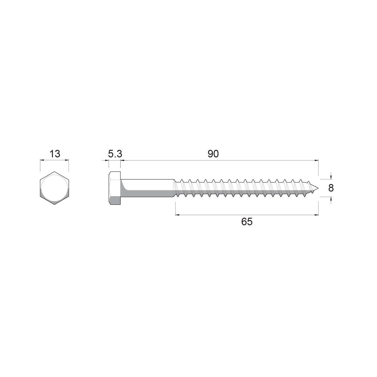 Zenith Hot Dip Galvanised Hex Head Coach Screws M8 x 90mm 25 Pack - SuperSaverAU - view 4