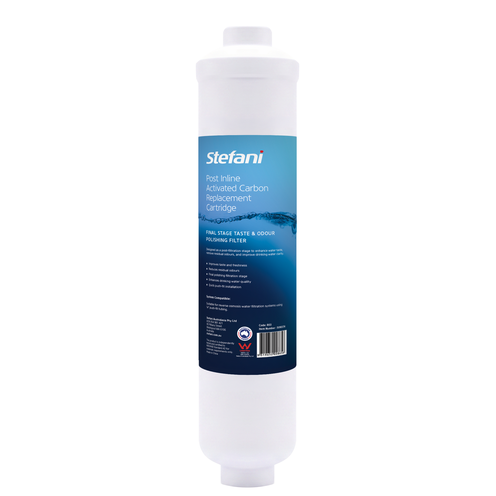 Stefani Post Inline Activated Carbon Replacement Cartridge