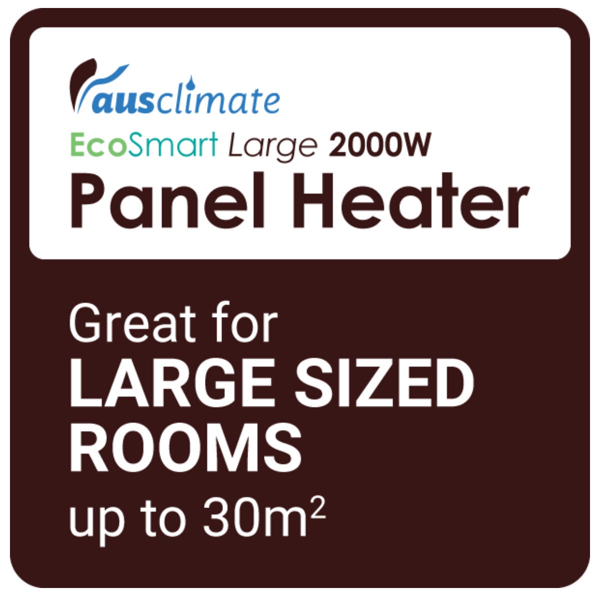 Ausclimate EcoSmart Large 2000W Panel Heater - Wi-Fi App Control, Inverter Technology, White - ACPH730
