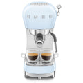 Smeg 50s Style Espresso Coffee Machine - 15 Bar, ThermoBlock, Steam Wand, Pastel Blue - ECF02PBAU