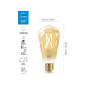 Wiz ST64 E27 LED 640lm Tuneable White 7W Smart Filament Globe - Smart Control, Dimmable - SuperSaverAU - view 3
