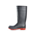 Bata Industrials Jobmaster Knee-Length Steel Cap Safety Gumboots, Men's UK Size 11, PVC, Water-Resistant, Black/Red