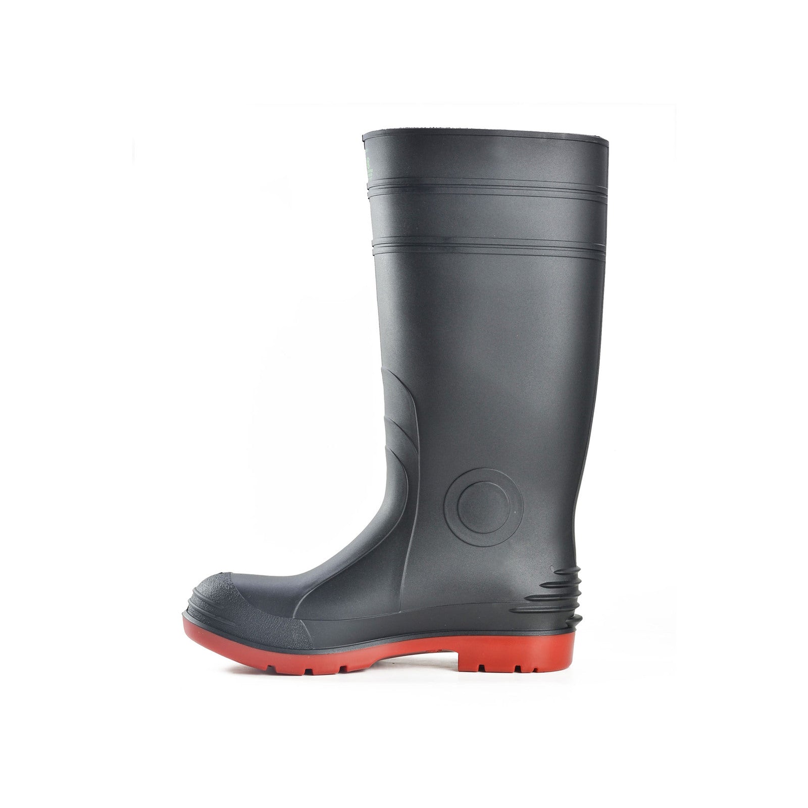 Bata Industrials Jobmaster Knee-Length Steel Cap Safety Gumboots, Men's UK Size 8, PVC, Water-Resistant, Black/Red