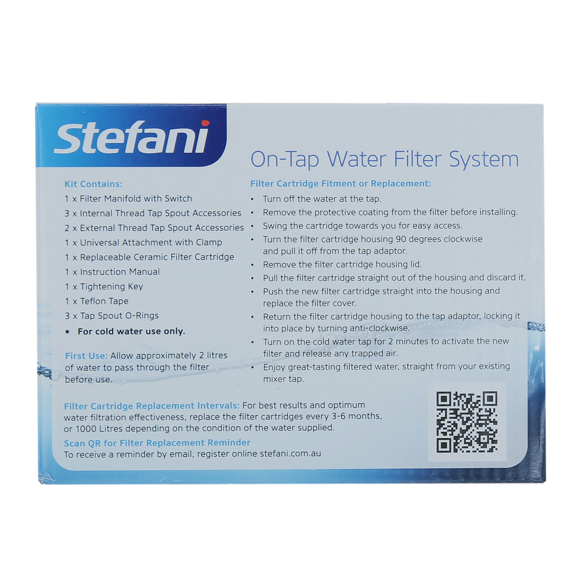 Stefani On Tap Ceramic Water Filter System - Lead Free - 160mm x 120mm x 85mm - White - Easy DIY Installation - Reduces Contaminants - SuperSaverAU - view 4