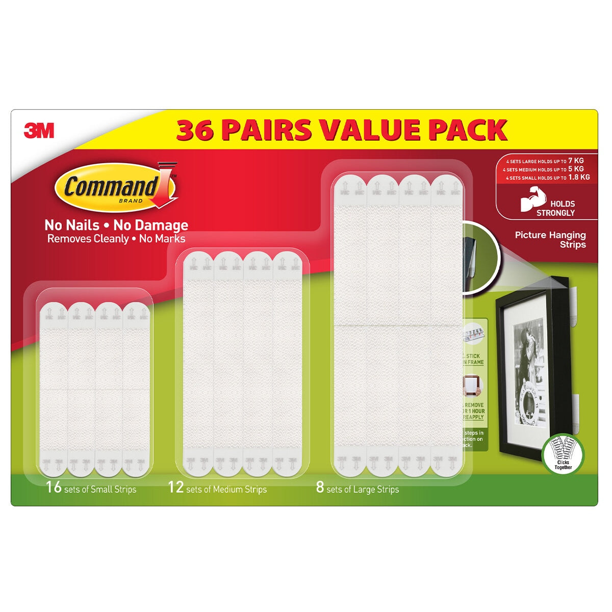 Command Picture Hanging Strip 36 Pack - SuperSaverAU - view 1