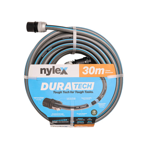 Nylex Duratech 30m x 12mm Garden Hose - 5-Ply PVC, Abrasion Resistant