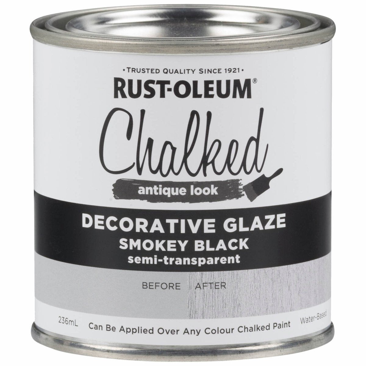 Rust-Oleum Smokey Black Chalked Decorative Glaze Paint 236ml Easy Apply - SuperSaverAU - view 2