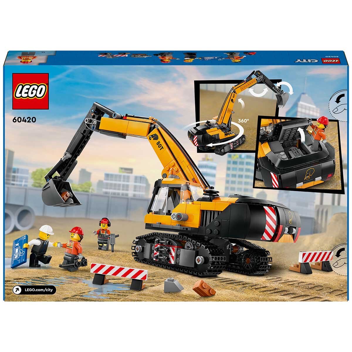 LEGO City Yellow Construction Excavator 60420 - SuperSaverAU - view 8
