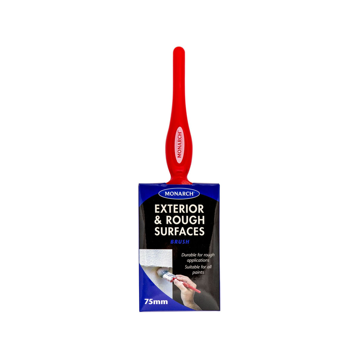 Monarch 75mm Exterior Rough Surfaces Paint Brush - 75mm - Red Handle - SuperSaverAU - view 1
