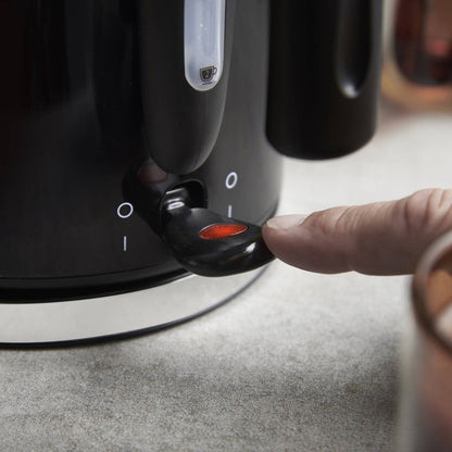 Russell Hobbs 1.7L Stainless Steel Black Kettle - 360° Base - Easy Pour