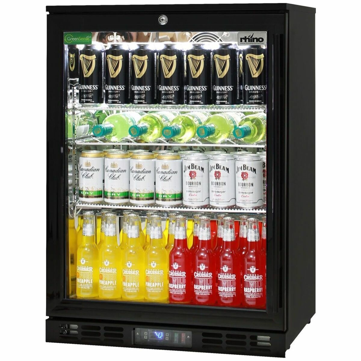 Rhino 129L Bar Fridge - Black, Left Hinge, Energy Star 10, Lockable Door - SG1L-B