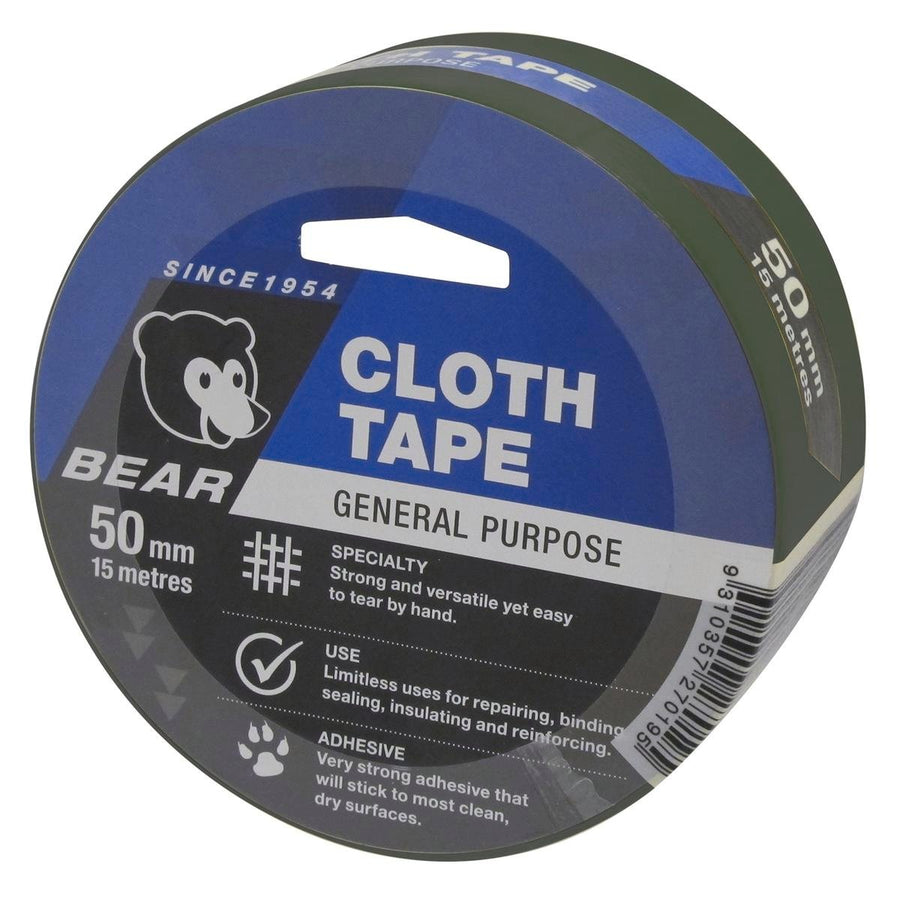 Norton Bear Green Cloth Tape - 50mm x 15m - Strong Flexible Adhesive - SuperSaverAU - view 1