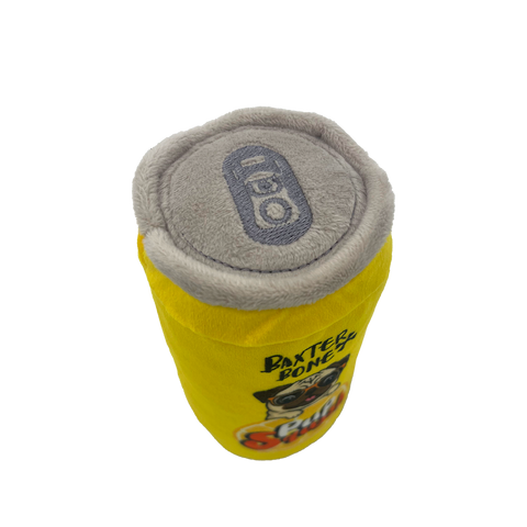 Baxter Bone Pup Squash Soda Can Pet Toy - Plush - 60mm x 140mm - Squeaker - SuperSaverAU - view 2