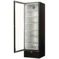 Schmick 398L beverage refrigerator - black, heated glass door, left hinge, single zone - SK422L-B-HD