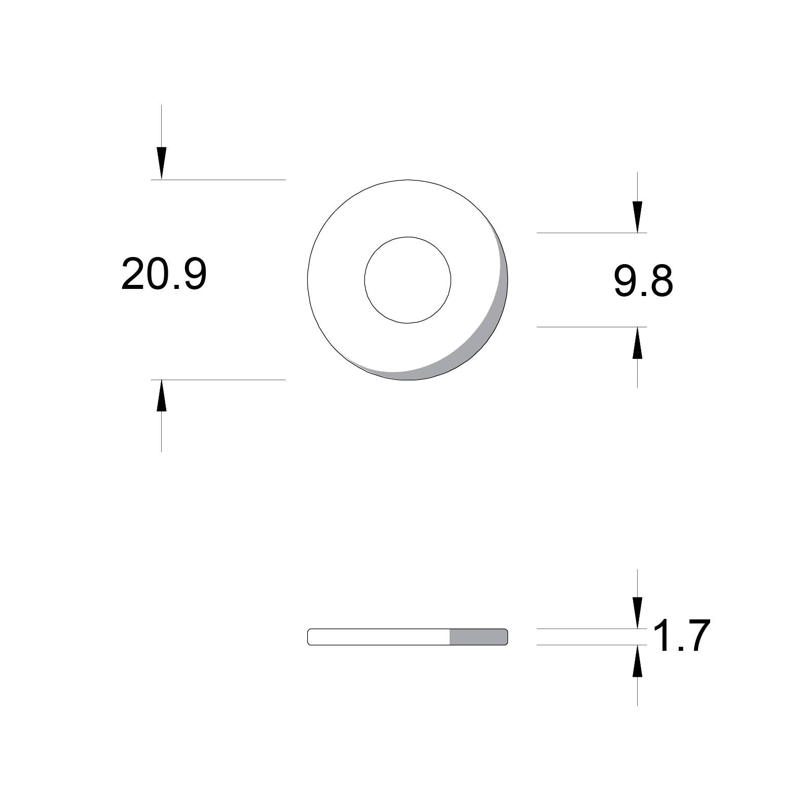 Zenith M8 Zinc Plated Flat Round Washers - 200 Pack